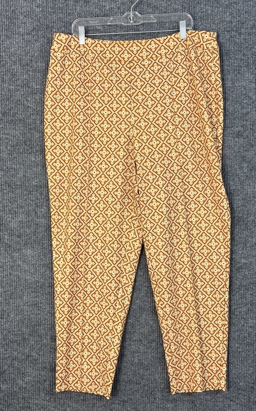 Cato Pants Womens 18/20W Yellow Bohemian Pull On Ankle Office Stretch Hi Rise